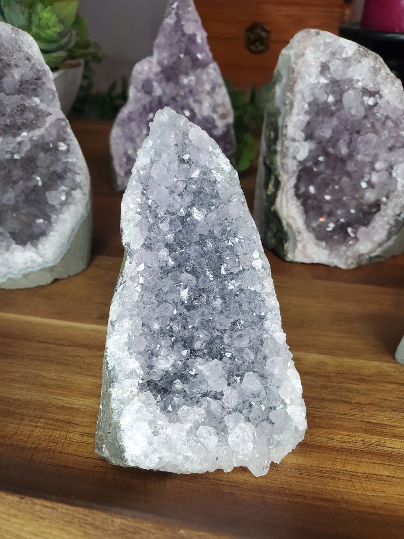Large Natural Brazilian Amethyst Cluster / Standing Cut Base Geode