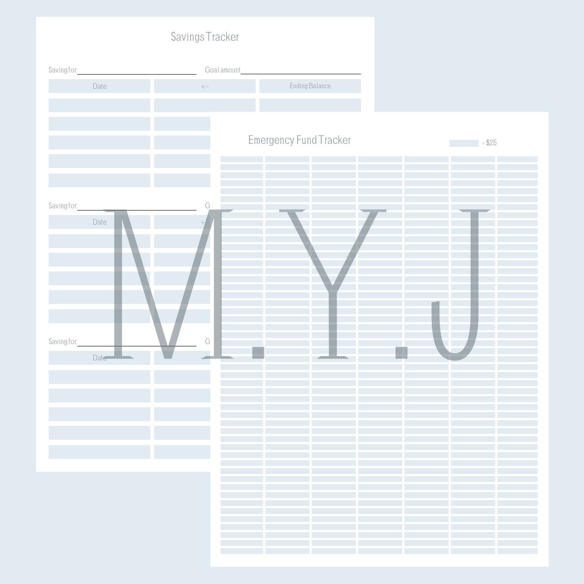 Printable Financial Planner Inserts PDF, A5 A4 US Letter 8.5x11 Half