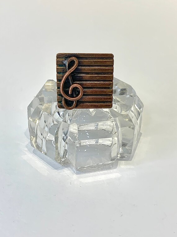 Spilla Vintage Chiave Di Violino Con Strass – Tono Argento – Ispirazione Musicale