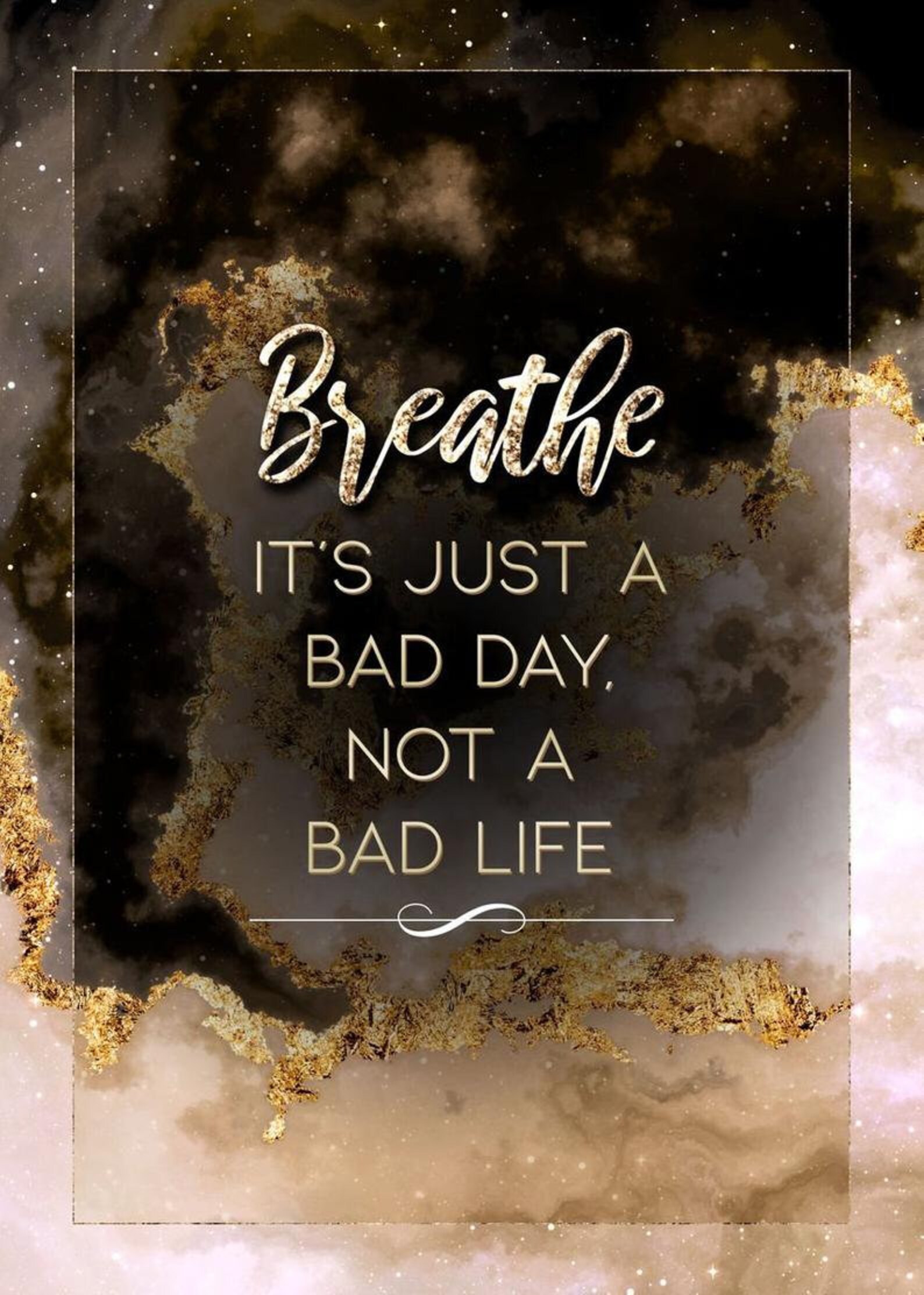 Breathe Motivational Quote Poster | Etsy