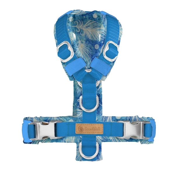 SCANDIPAWS "Blue Feather" dog harness YHarness for dogs made of webbing, padded with soft shell, sizes are identical to AnnyX