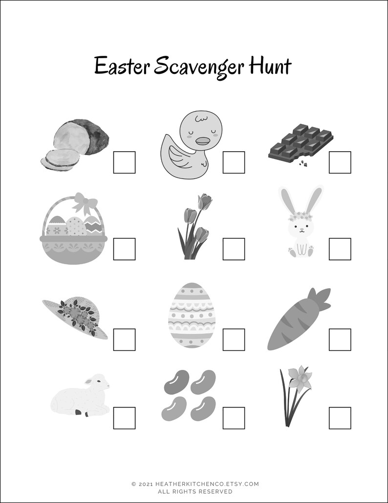 Easter Printable Scavenger Hunt for Kids 3pack Printable Etsy