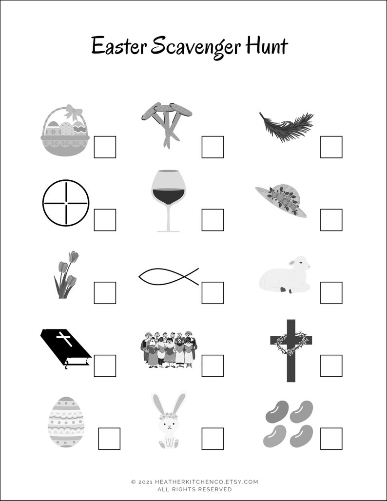 Easter Printable Scavenger Hunt for Kids 3pack Printable Etsy