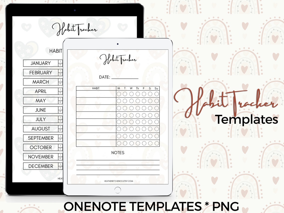 Onenote Habit Tracker Templates Onenote Templates PNG Etsy Onenote Habit Tracker Templates Onenote Templates PNG Etsy
