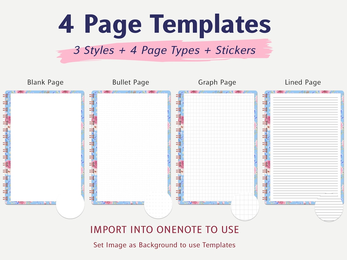 Onenote Templates Set PNG Stickers Digital Notebook Etsy Onenote Templates Set PNG Stickers Digital Notebook Etsy