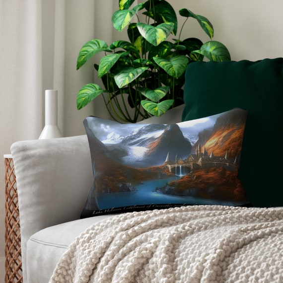 Fantasy Landscape Pillow for Tolkien Fan Lord of the Rings Fan Elf Gift for  Geek Gadget Middle Earth Silmarillion Art Throw Pillow Cover 