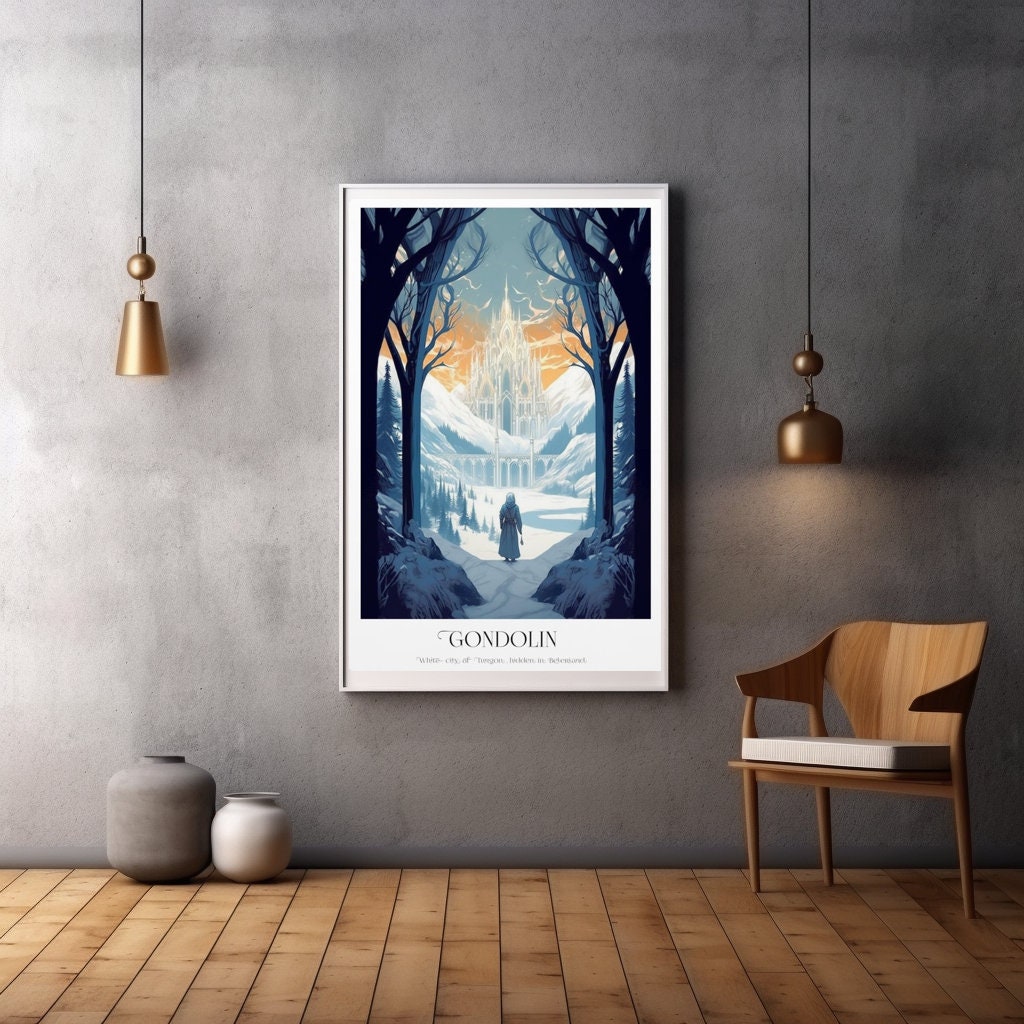 Gondolin Travel Poster - Silmarillion Inspired, Lord of the Rings ...