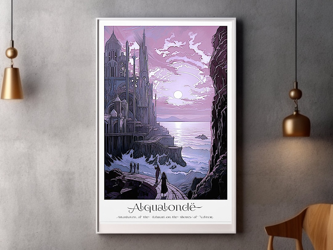 Alqualondë Fantasy Poster for Tolkien Fan Silmarillion Art Lord of the ...