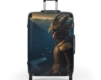 Turquoise Suitcase | Silmarillion inspired | Custom Suitcase | Suitcase with Wheels | Luggage | Gift for Traveling Lover | Fantasy Design