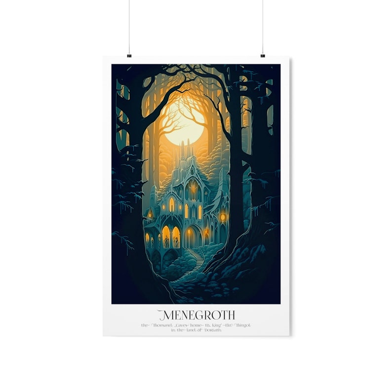 Menegroth Travel Poster - Silmarillion Inspired, Lord of the Rings ...