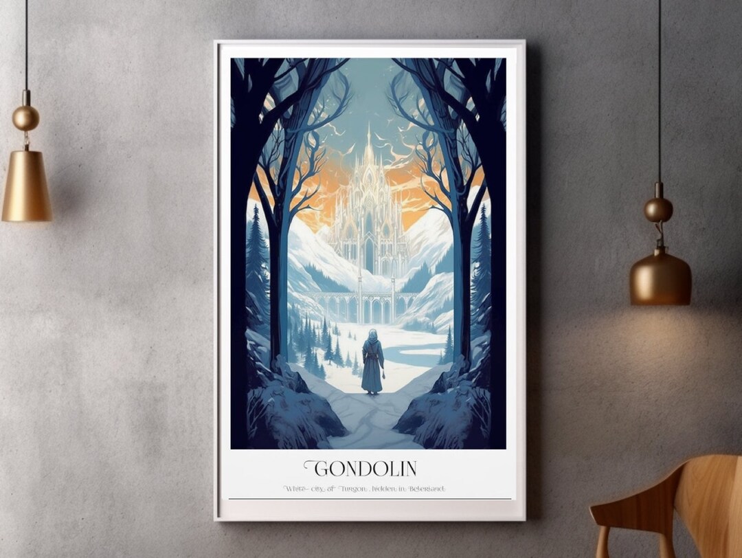 Gondolin Travel Poster Silmarillion Inspired, Lord of the Rings, Middle ...