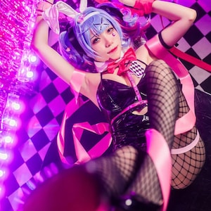Hatsune Rabbit Hole Cosplay Costume, Bunny Girl Bodysuit,game anime costume, full set of costumes
