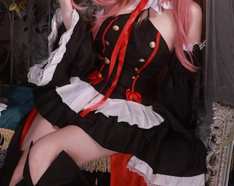 Krul Tepes cos, Hyakuya cosplay costume, Halloween vampire suit,Anime Games, Women&#39;s Work Clothes, Stage Performance Costumes