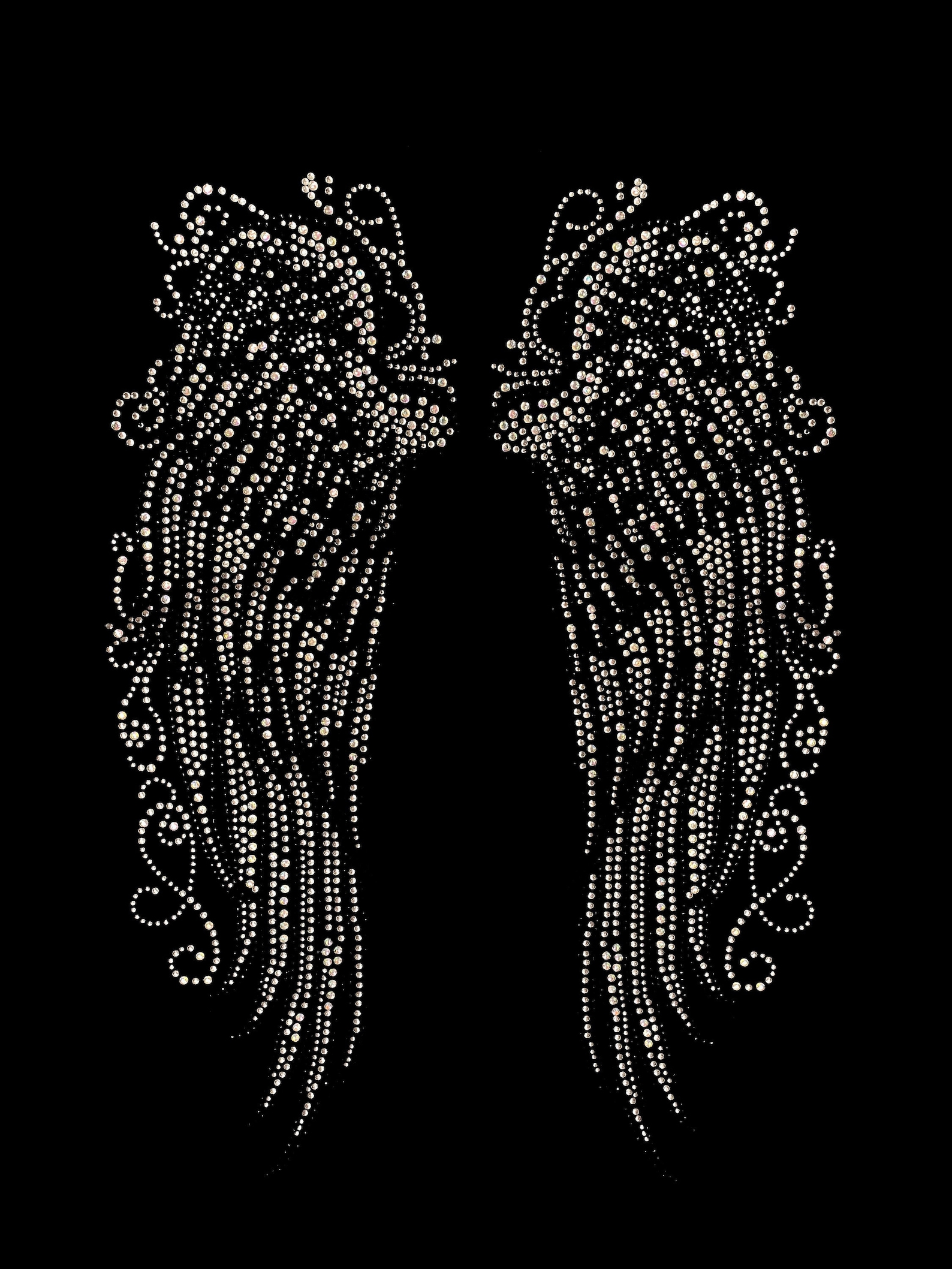 Embellished Cotton T Shirt With Rhinestone Wings