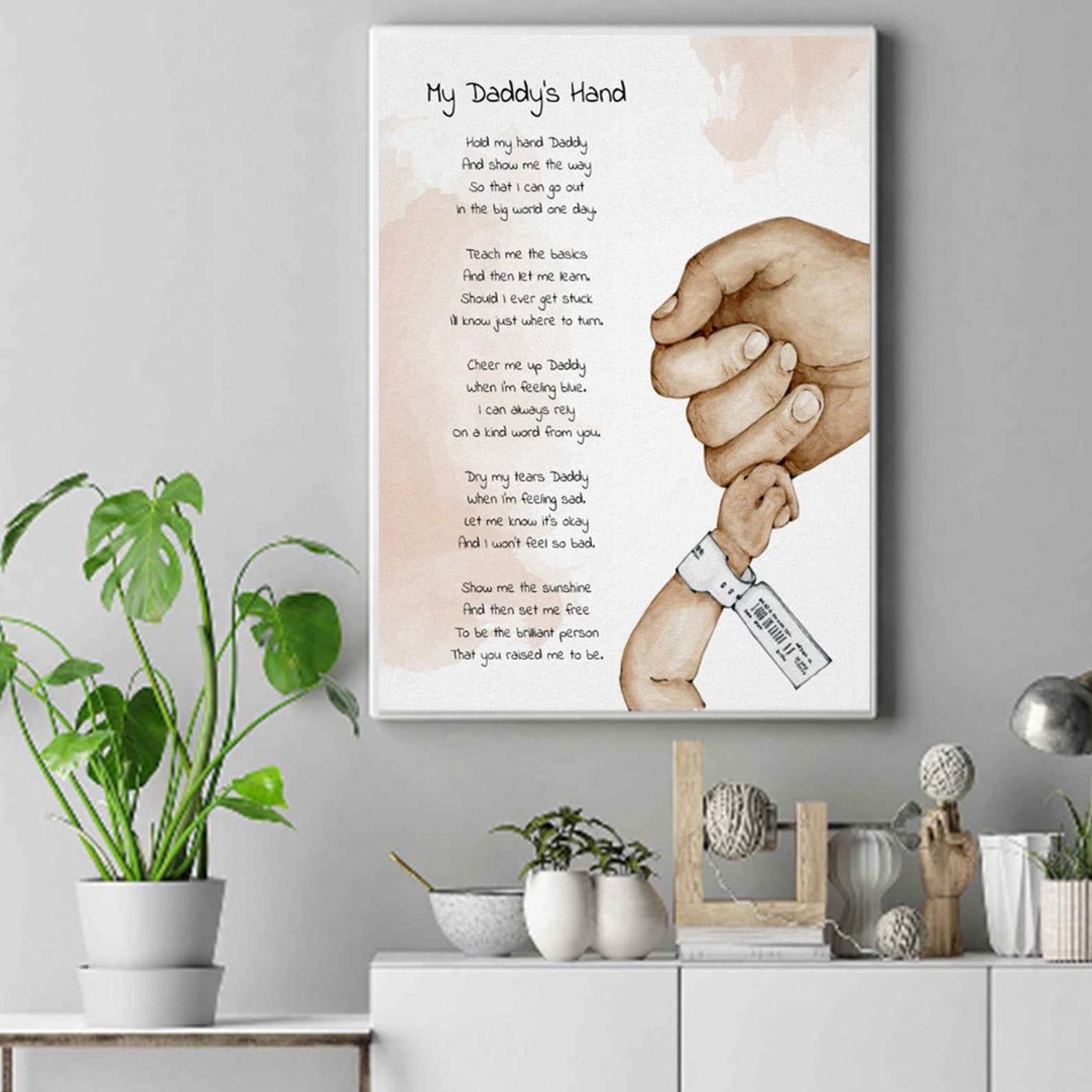 Hold My Hand Daddy Keepsake Poem Dad Gift Poster | Etsy