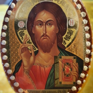Russisches Ikonenei Ikone ca. 15cm hoch - Alter unbekannt  - komplett aus Holz - Sehr guter Zustand - russisch - orthodox