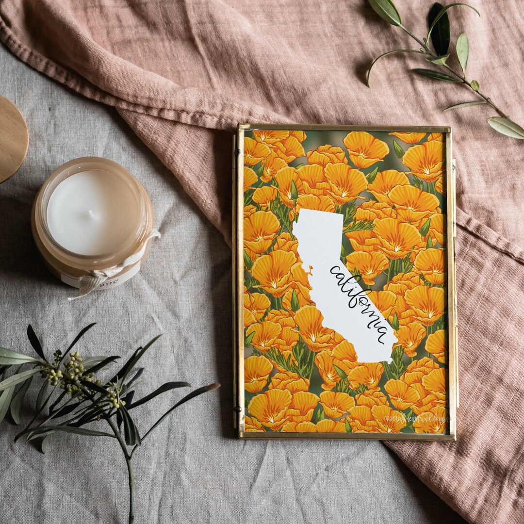 State Flower Printable Wall Art Botanical Ephemera, Wanderlust Decor ...