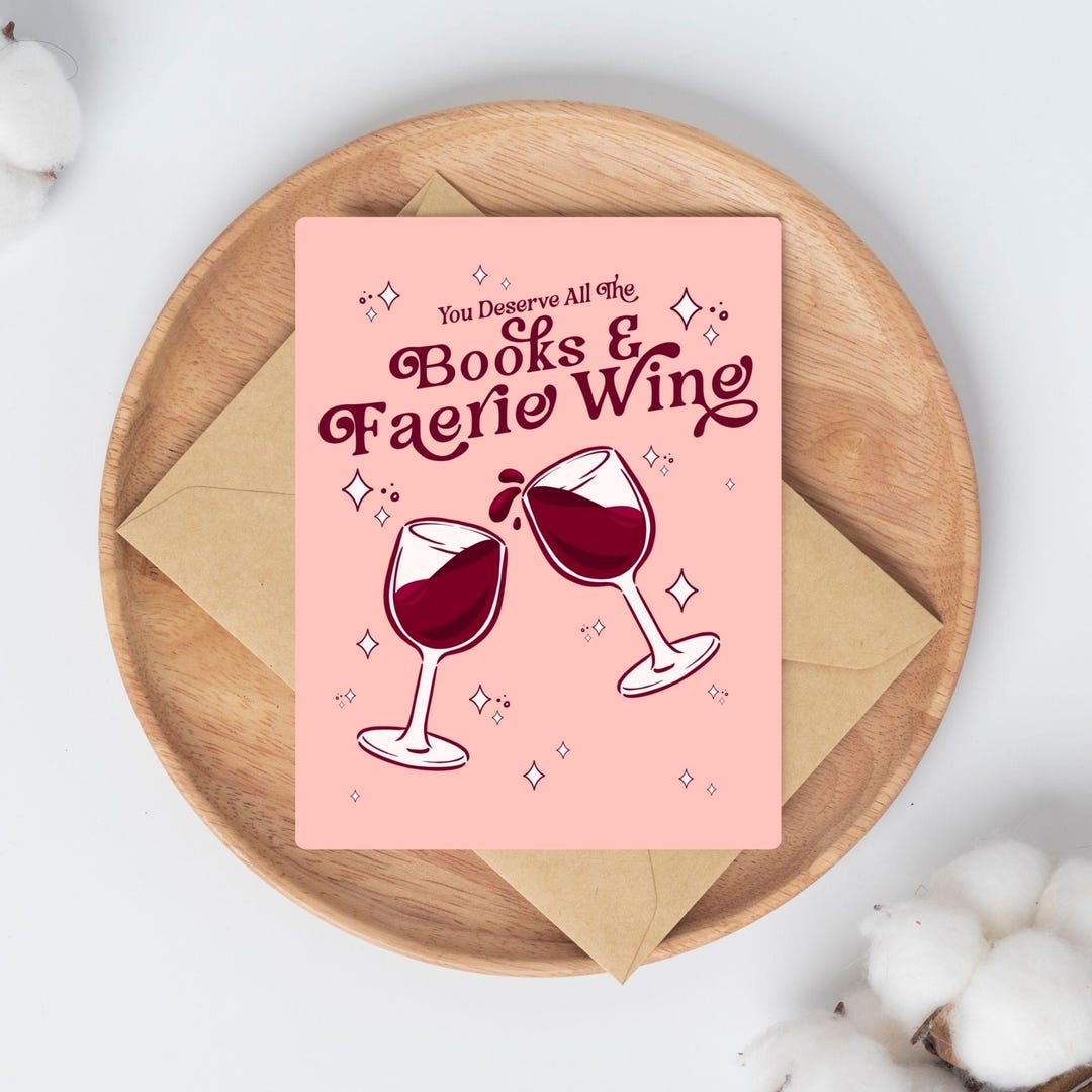 Faerie Wine Greeting Card: Book Lover Romantasy Birthday Card - Etsy