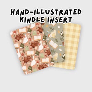 Soft Cottagecore Kindle Inserts | Adorable Reading Accessories for Book Lovers & E-Reader Gifts
