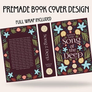 Gotowa okładka książki fantasy romans: Ocean Siren Mermaid Romance Wrap Design dla niezależnych autorów
