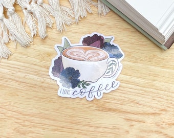 Coffee Lover Sticker | Latte Art Kindle Stickers | Coffee Drinker Sticker | Coffee Drinker Botanical Mug