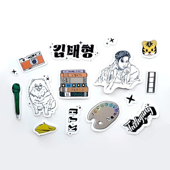 BTS Stickers Tae Core Sticker Pack Kpop Stickers Etsy