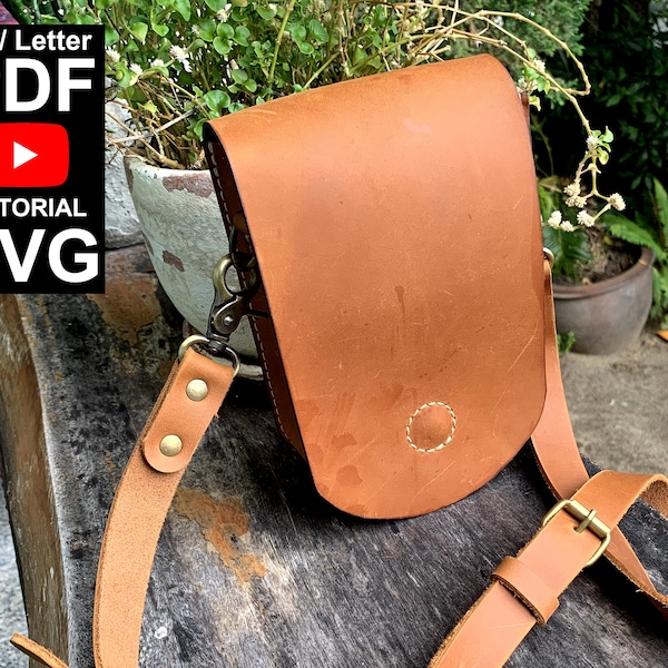 Shoulder bag, crossbody bag, leathercrafts, PDF Pattern, leather template