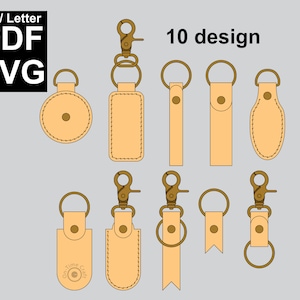 Keychain PDF pattern Template Key tag Key Holder Key Ring