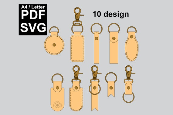 Keychain PDF Pattern Template Key Tag Key Holder Key Ring 