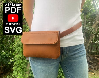 Leather Belt Bag Pattern: Crossbody Fanny Pack PDF Template