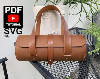 Round Leather Tube Bag Pattern: DIY Handbag (PDF Pattern)