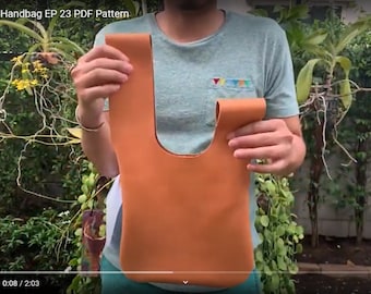 Leather Handbag Pattern: Japanese Tote Bag Template (PDF Pattern)