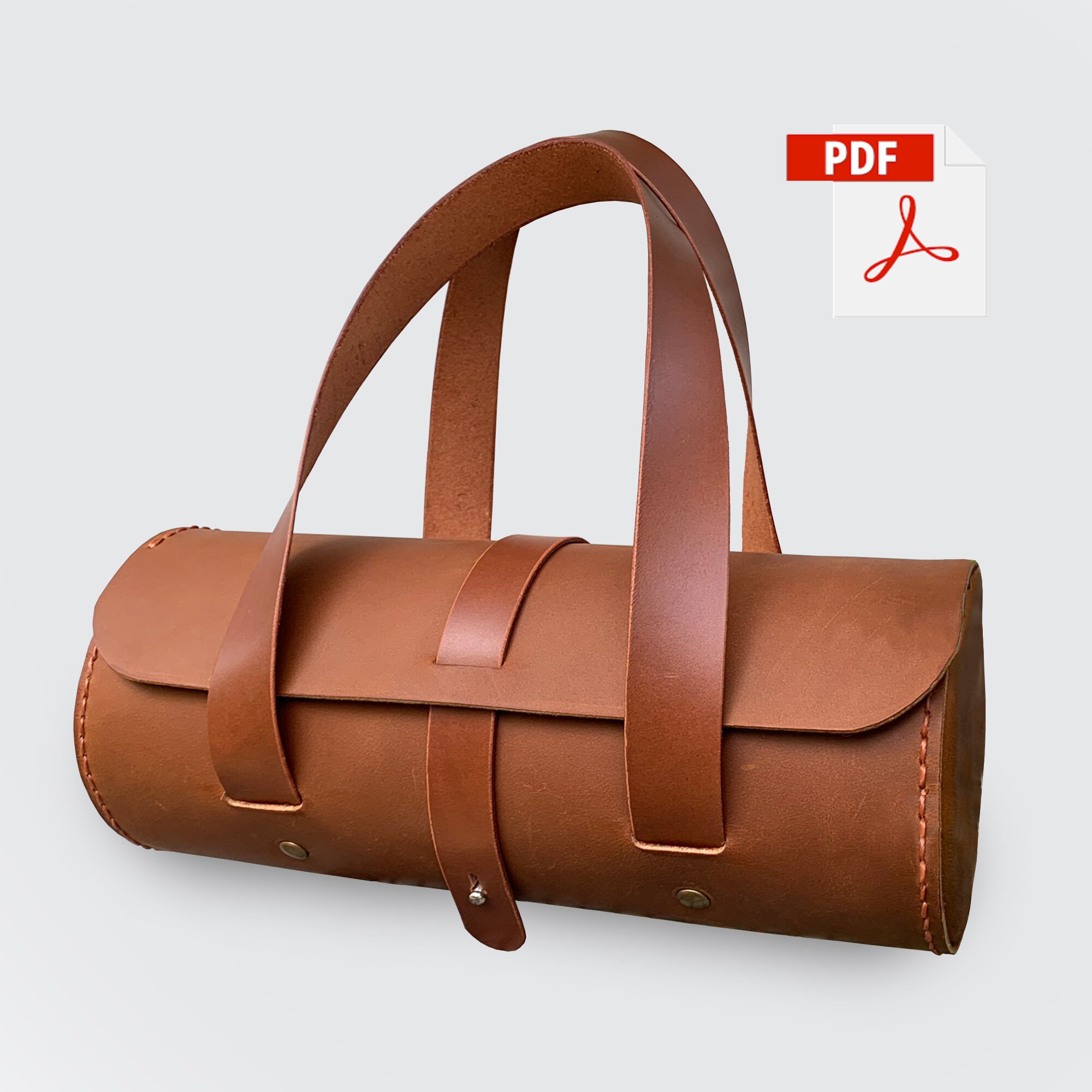 Round Leather bag pattern Tube bag handbag DIY PDF Pattern Etsy