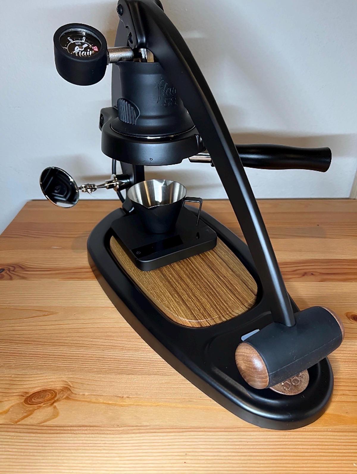 Flair 58 Plus 2 Teak Wood Base Place Scales On, Leather Cover
