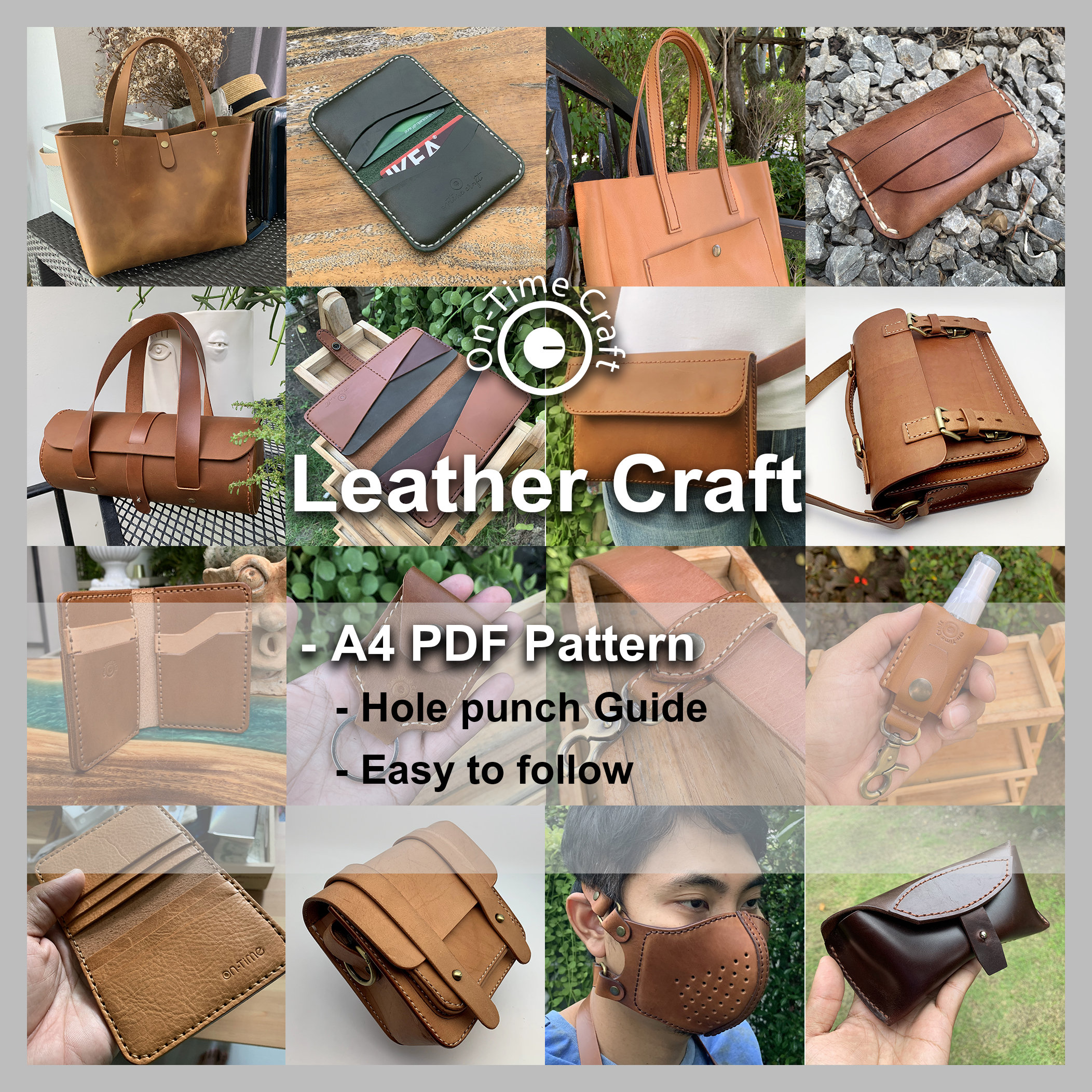 Key Tag Patterns Keychain Template: 10 Leather Key Tag Designs (PDF Pattern) - Etsy