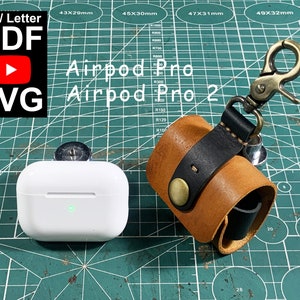 Custodia in pelle per Airpods Pro e Pro 2 File SVG modello modello PDF