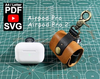 Leather Airpods Pro & Pro 2 case PDF Pattern Template SVG file
