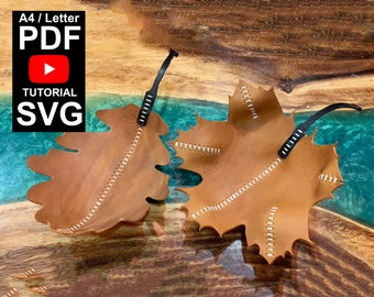 Leather Leaf Tray Template: Maple & Oak Leaf DIY (PDF Download)