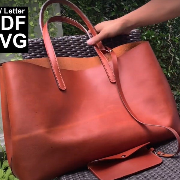 Large Tote bag Leather pattern handbag Ladybag DIY PDF Pattern Template