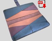 Long wallet X slot design bi-fold wallet PDF pattern wallet template