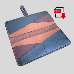 Lange Brieftasche X Slot Design Bi-Fold Brieftasche PDF Muster Brieftasche Vorlage