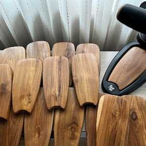 Flair 58 Teak wood base place scales on, leather cover coffee mechine - Thailand Teak wood