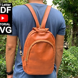 Leder Sling bag, Rucksack Schnittmuster, 2 in 1 PDF Schnittmuster, Damentasche Vorlage, Crossbody Bag Schnittmuster, Ledervorlage