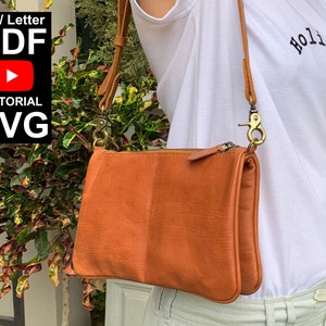 Umhängetasche, Sling bag, Crossbody bag, PDF Schnitt, Ledervorlage