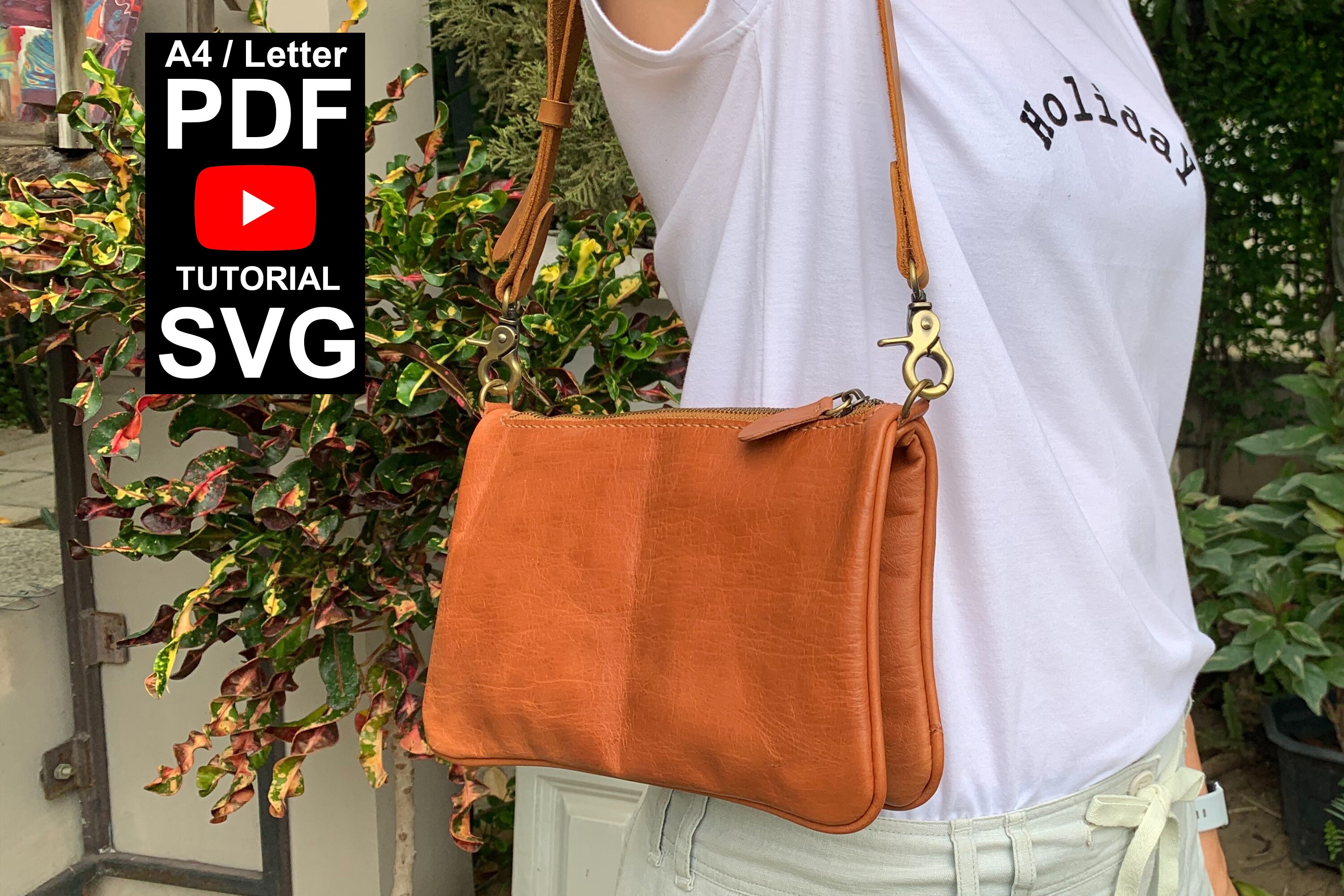 Shoulder bag, sling bag, crossbody bag, PDF Pattern, leather template