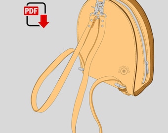 Wzór plecaka skórzanego Wzór torebki damskiej PDF szablon A4 i list do pobrania