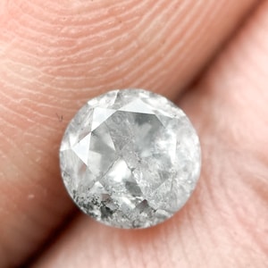 Diamante redondo brillante cósmico nublado de 0,81 quilates, 5,5 x 3,8 mm, para un conjunto de anillos de boda único, diamante de perfil bajo para anillo de compromiso.
