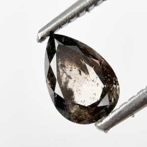 0.83 ct pear shape fancy pear brown salt and pepper diamond loose, natural celestial galaxy cognac rose cut diamond for solitaire pear ring