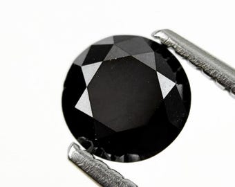 6 mm solitaire round black diamond Round Brilliant cut diamond, faceted natural jet black AAA best quality diamond for black diamond ring