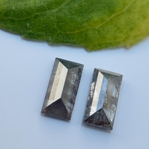 5 x 2.5 mm Baguette Salz und Pfeffer Diamant Paar, klarer grau weisser Baguette Diamant, Nahkampf Diamant im Baguette Schliff für Akzent Diamant Ring